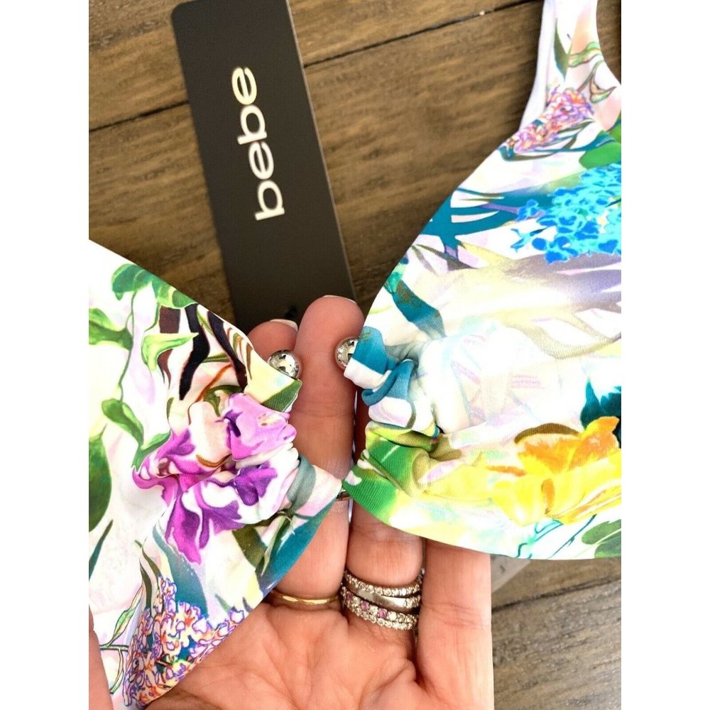 BEBE NWT Floral Bikini 2 Pc Set BB1077SW $89 Women - Picture 3 of 7